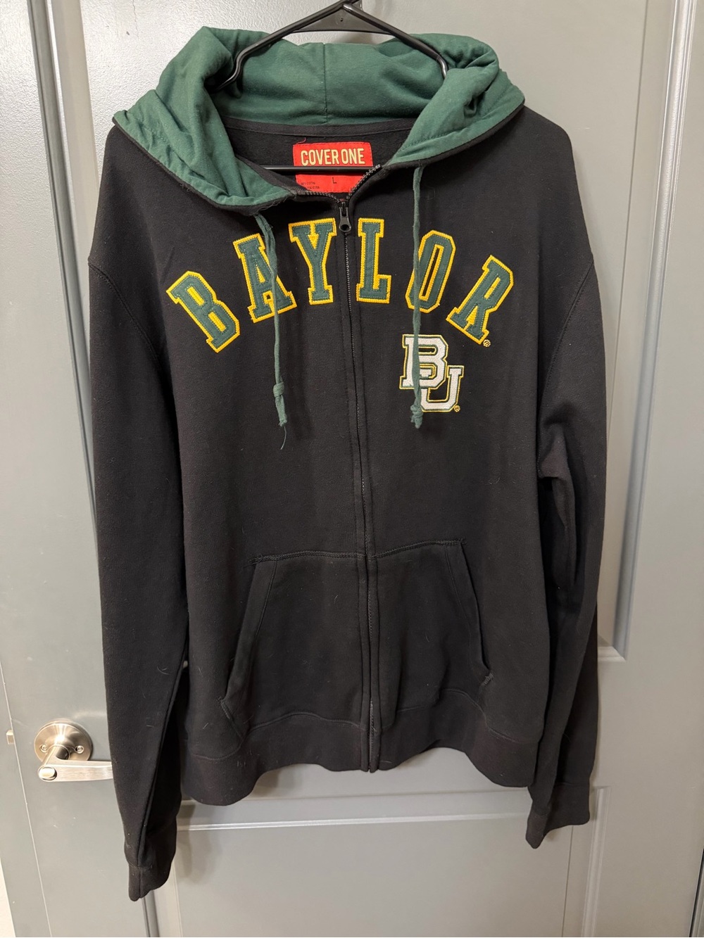 Baylor Bears Cover One Full Zip Hoodie Men’s Large Black Green
